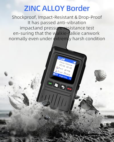 Image of KSUN CT19 Global POC Radio with Data Card, UHF Handheld Radio Long Range Walkie Talkie, 4G Network Radio Portable Dual PTT & Antenna, Rechargeable for Industrial Work, 2 Pack