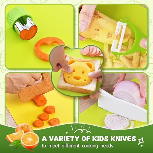 Image of Montessori Kitchen Tools for Toddlers-21PCS Kids Cooking Sets Real-Montessori Cooking Set for Toddlers Kids Chef Set with Children Safe Knives Cutting Set