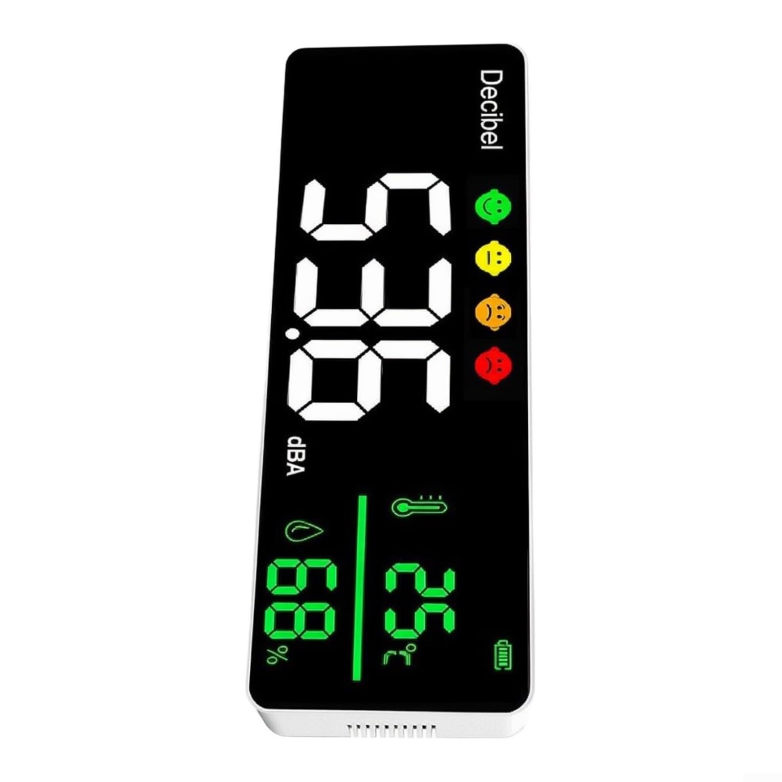 Misuratore di decibel 3 in 1 da parete per monitoraggio in tempo reale di rumore, temperatura e umidità, con indicatori visivi per ufficio, scuola, officina, ospedale (Fahrenheit)