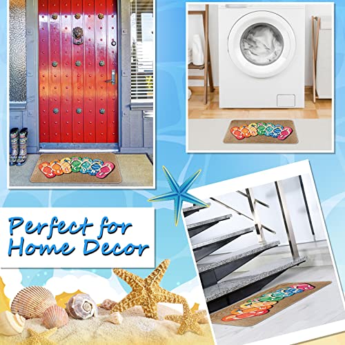 Tallew Summer Flip Flop Door Mat Non Slip Rubber Summer Slippers Welcome Doormat Summer Nautical Beach Flip Flops Front Door Rug #TOP6
