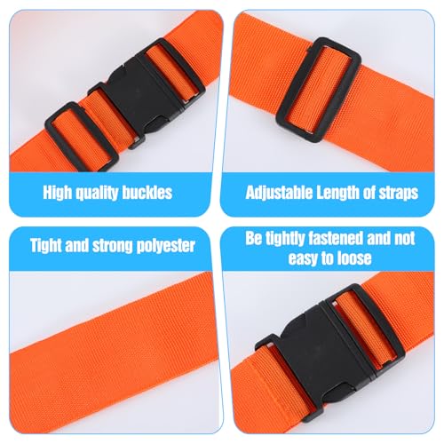 Image of Sibba Luggage Straps for Suitcases 12 Pack, TSA Approved Travel Essentials with 8 Luggage Tags, Suitcase Belts Luggages Strap for Travel Suitcase & Bag Closure and for Easy Identification, 70 inches