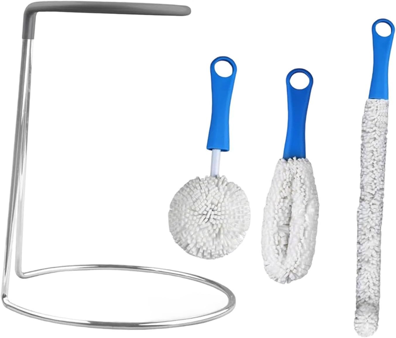 Stand Set with Cleaning Brushes Gift Home Use Rubber Coated Top Prevent Scratches