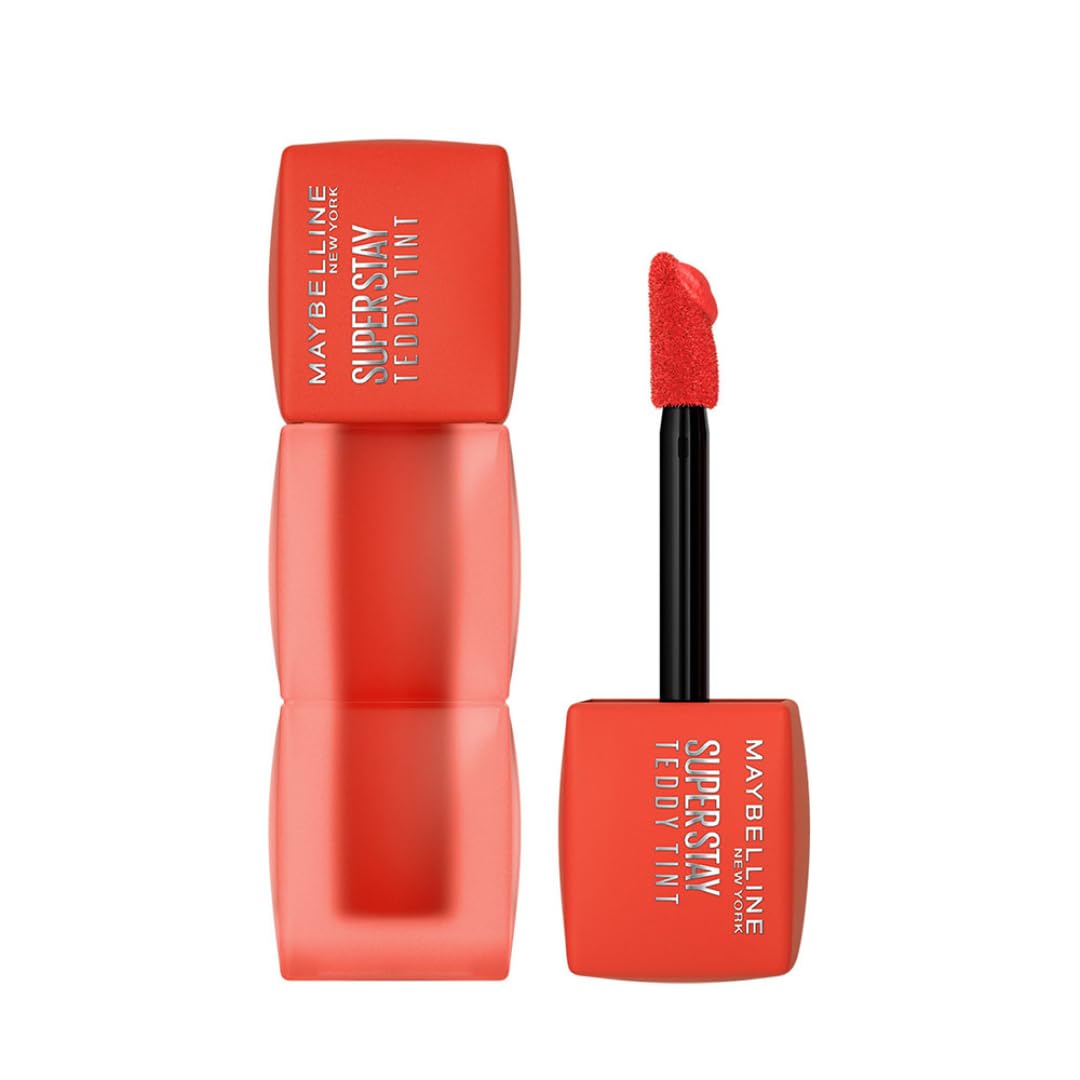 Maybelline New York Super Stay Teddy Tint - Lip and Cheek Color, The A+, 5ml | Teddy Soft Matte up to 12Hr | Multi Use | Comfortable Long wear formula | Buildable | Natural flushed look in one swipe
