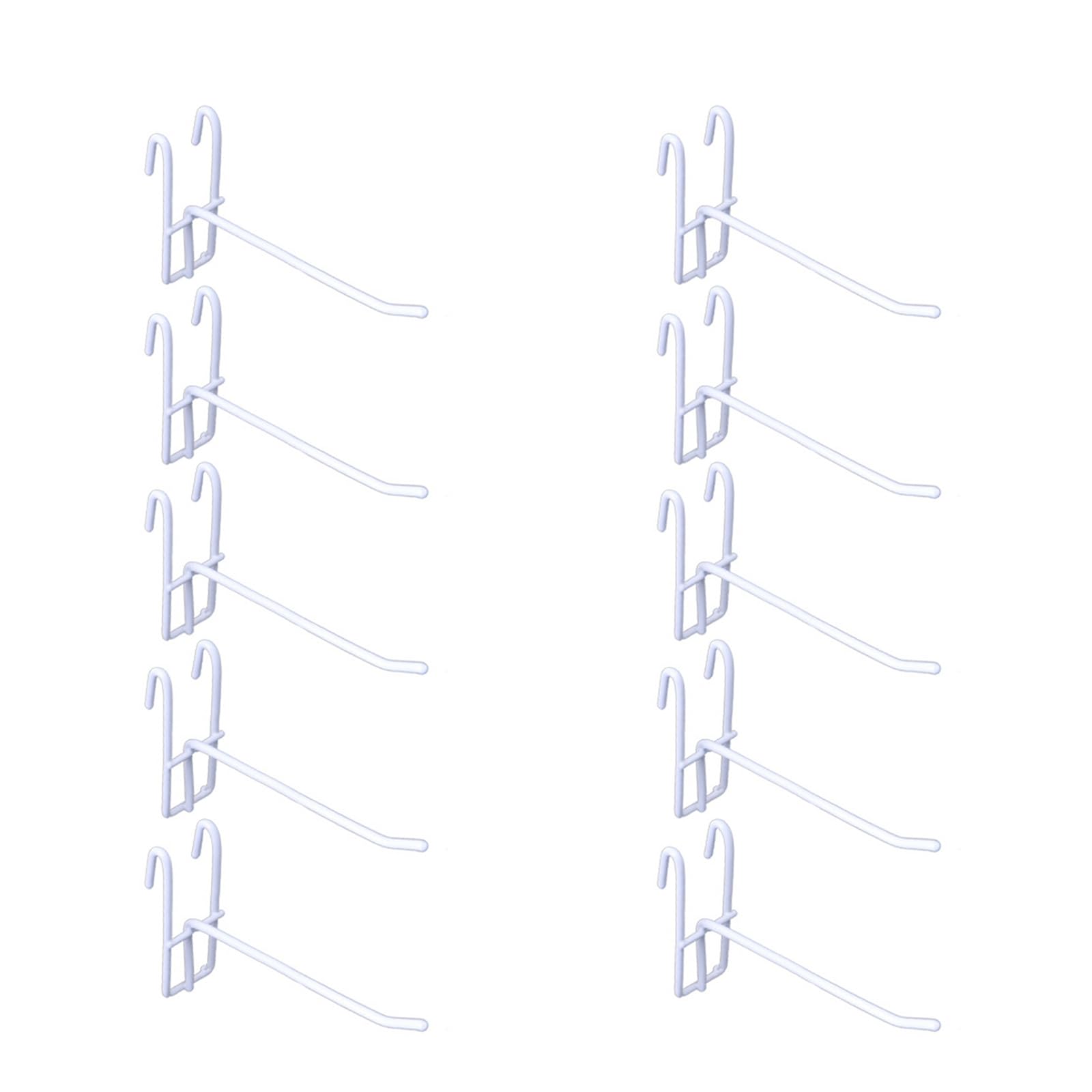 Alloneslife White-10Cm 10Pcs Versatile Pegboard Hooks Grids Wall Mesh Retail Display Shop Peg Goods Shelf Minimalists Panel Pegboard Hooks