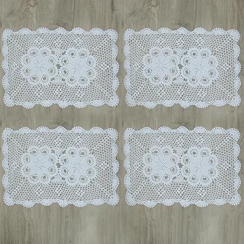 kilofly Crochet Cotton Lace Placemats Set Cover