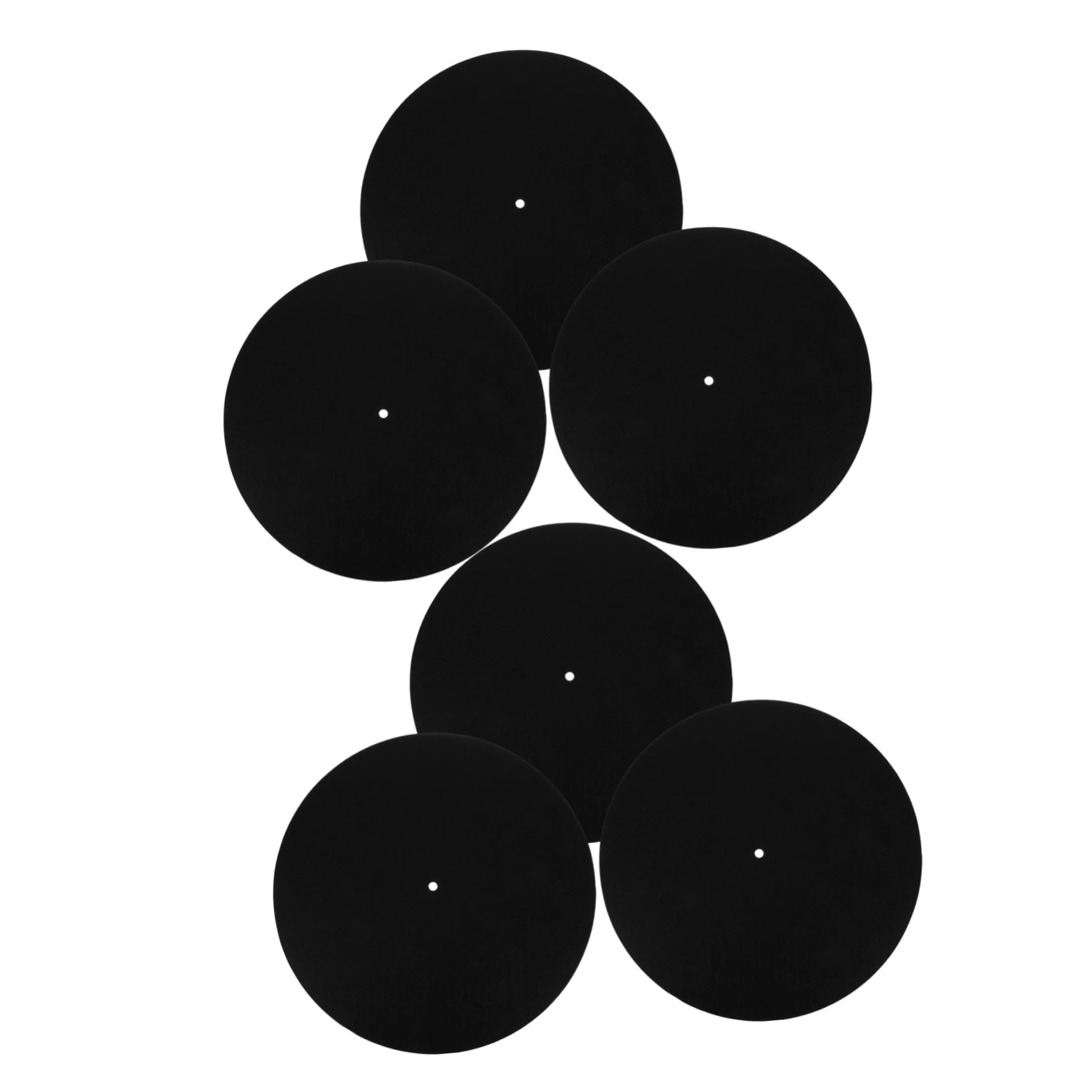 Holibanna 6 pcs Turntable Pads for Record Players Vibration Non Skid Platter Mats Thick Felt for Vinyl Record Protection and Stability