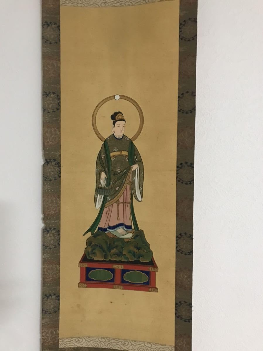掛け軸、仏画、時代古い、