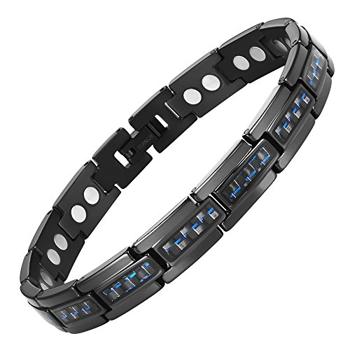 Willis Judd Men's Carbon Fiber Titanium Magnetic Bracelet 8.5inch