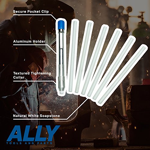 ALLY Tools Round Soapstone Holder with 7 Round Professional Quality Soapstone Pens for Welding and Welders Perfect for Making Removable Markings on Steel, Aluminum, and Cast Iron - Thumbnail 7
