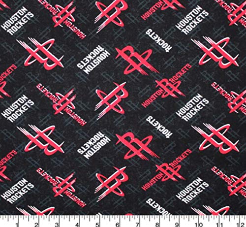 Premium Houston Rockets NBA Basketball Fabric - 44" Wide 100% Cotton, Perfect for Fans and Crafts, Sold by the Yard