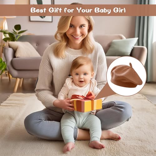Baby Beret Hat Toddler Girls Fall Winter Warm Beanie Cap Little Girl French Artist Knit Hat for 0-12 Months4