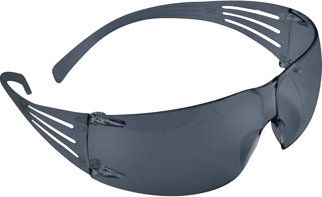 3M SecureFit 200 Verres de protection des yeux, cadre gris et lentille grise, anti-brouillard, 1 Paire - SF202AF