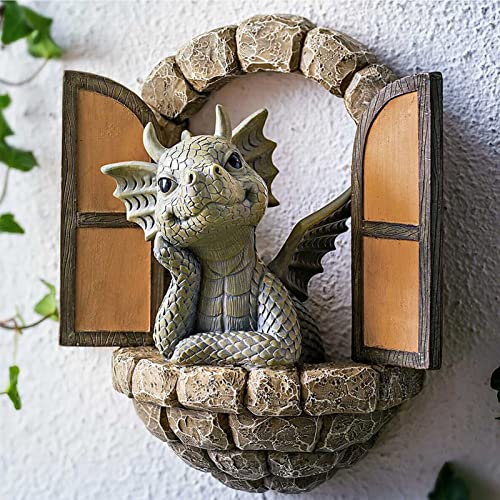 Gigesute Small Dinosaur Meditation Ornaments Dragon With Butterfly Resin Decor Reading Book Little Dragon Miniature Desktop Garden Statue #TOP7