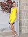 Women's Bandage Straless Dress Bodycon Rainbow Cocktail Party Dress(Yellow,S)