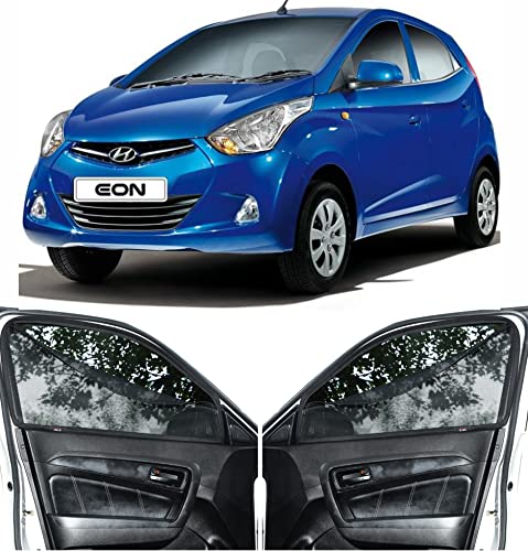 Image of Able Sporty Car Magnetic Sun Shade Curtains with Zipper for Hyundai EON Set of 4 Pcs