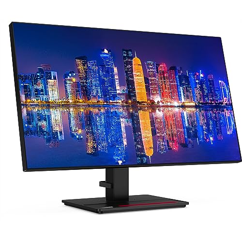Image of Lenovo ThinkVision P27h 27-inch 2560 x 1440 LED Backlit Quad HD LCD Monitor, 2-Pack Bundle with HDMI, DisplayPort in & Out, Daisy Chain Ready, Dock, USB-C, USB Hub, Desk Mount Dual Monitor Stand