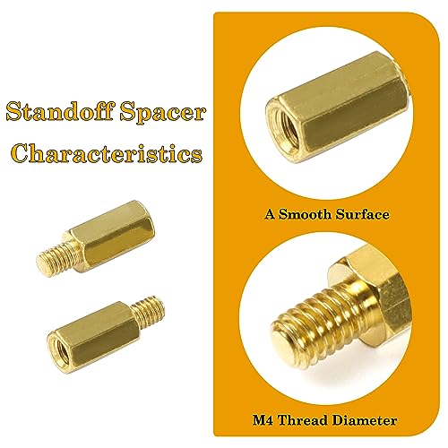 Uxcell A14040700UX0339 50 Pieces M3 9+4Mm Hex Standoff Spacer Male To Female Thread Brass Spacer Standoff Hexagonal Spacers Standoffs Screws Nuts For Pc Pcb Motherboard thumb #3