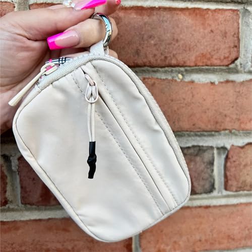 Atlodas The Iris' Wallet, Women's Wristlet Handbags, Waterproof Nylon Keychain Wallet, Zip Card Case with ID Window (White)2