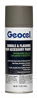 Geocel Shingle & Flashing Roof Accessory Paint, Flat, Weathered Wood, 12 oz