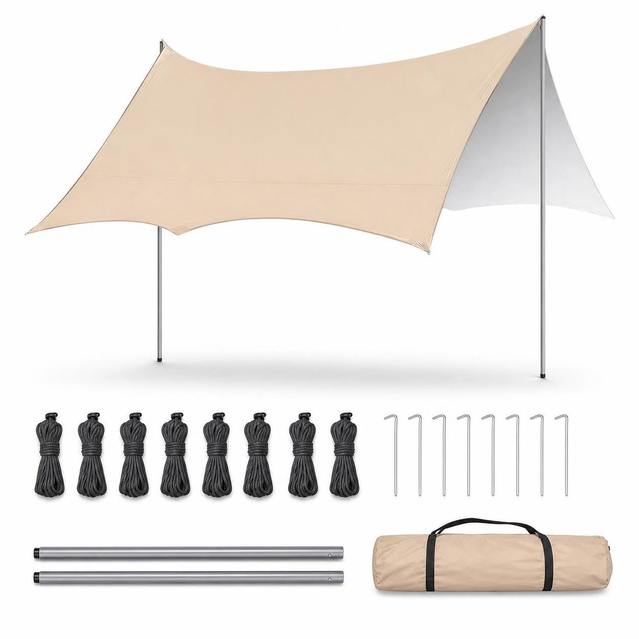 Toldo octogonal de camping impermeable 3x4.5m y con proteccion UPF50+