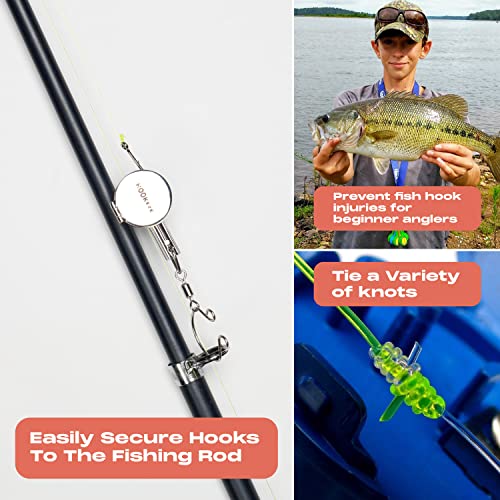 Image of HOOK-EZE Fishing Knot Tying Tool | Protect from Fish Hooks | Tie Fishing Knots Easily | Cool Gadgets for Fishermen | Ice Fly Fishing | Fishing Accessories for Beginner Anglers | Nail Knot Tool