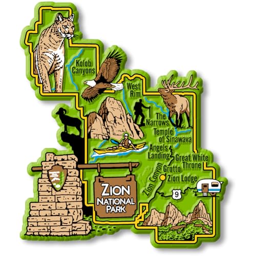 Imán Mapa Zion National Park 4 in x 3.5 in