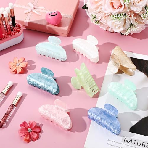 64 pinzas acrílicas grandes para cabello multicolor miniatura 6