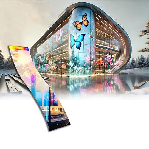 Image of Self-Adhesive LED Flexible Transparent Film Screen for Retail Windows, Storefronts, Glass Doors and Many More for Digital Advertising | Sunlight-Readable Display (P16, 1 Pack Without TB20 Box)