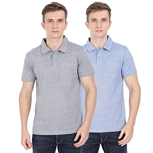 Image of ECOLINE Clothing Eco-Friendly Men's 50 /50 Blend Polo T-Shirt (Pack of 2)