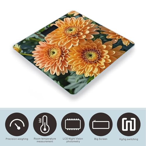 Báscula Digital para Baño con Vidrio Templado Naranja miniatura 3