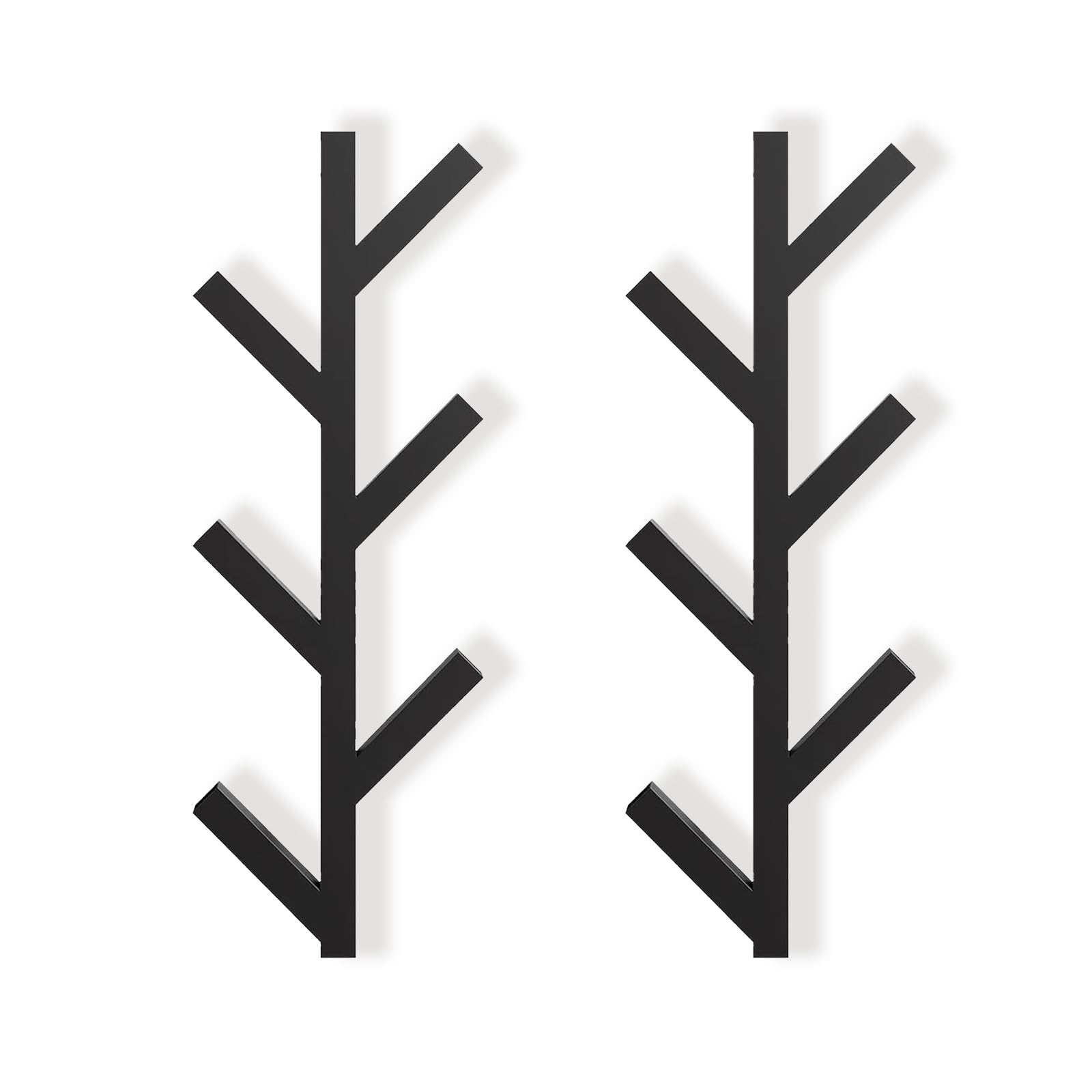 Funvalley Surperfect 2Pack Appendiabiti da Parete, Appendiabiti a Forma di Albero per Ingresso, Appendiabiti a Muro in Metallo con 12 Ganci per Vestiti, Sciarpe, Borse per Casa o Ufficio