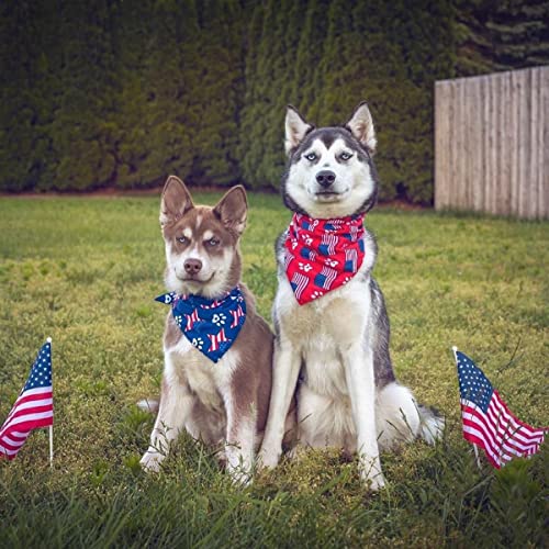 Latfz 2 Pack Double-Side American Flag 4Th Of July Dog Bandanas Patriotic Scarf Bibs Scarf For Dog Cat Pet Animals (4Th Of July Dog Bandana,2Pack#2) #TOP4