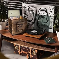 J JACKCUBE DESIGN MK701A Boîte de rangement vintage en bois rustique pour disques vinyles 78 tr/min, 45 tr/min, 33 tr… - Les Beatles, Paul McCartney, John Lennon, RIngo Starr, George Harrison J JACKCUBE DESIGN MK701A Boîte de rangement vintage en bois rustique pour disques vinyles 78 tr/min, 45 tr/min, 33 tr… – Image 2