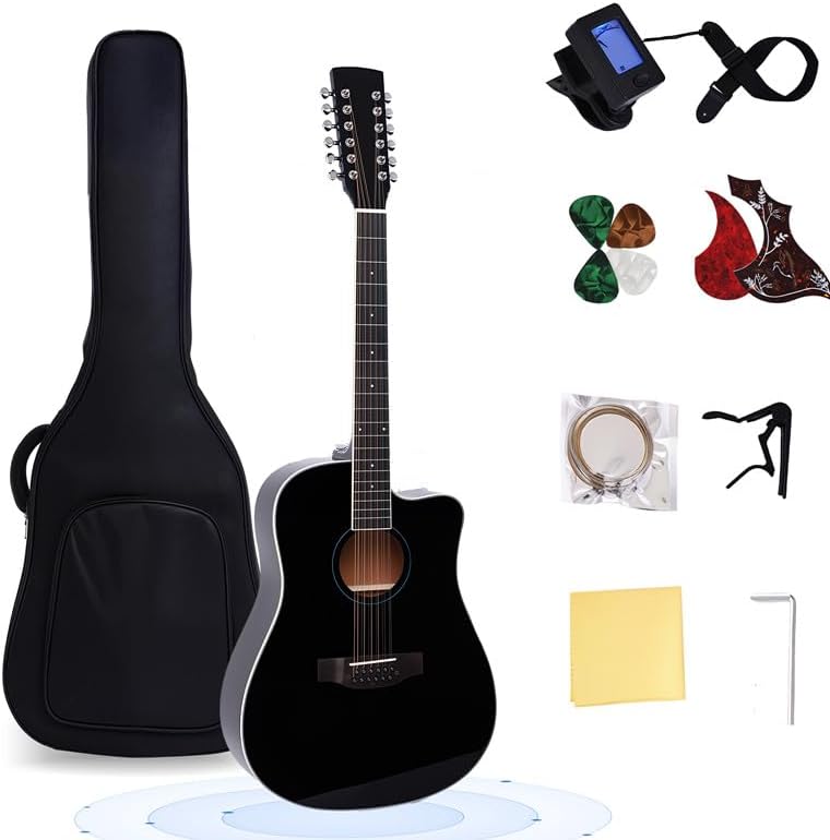 42" 12-string guitar beginner full-size cutaway
