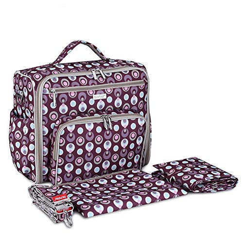 Multifunktionsdruck Mama Tasche, Mode Baby Wickeltasche Wickeltasche mit Wickelauflage Große Kapazität Abgehende Umhängetaschen,Red