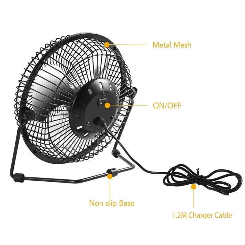 Wiring Connecting Terminals - 5W 5V Solar Panel Powered Fan, Mini Portable Ventilation Cooling Fan 4-Inch USB Portable Fan for Camping Yacht Dog House - (Style: A)