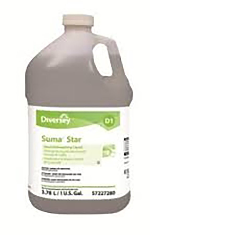 Diversey 957227280 Suma Star D1 Hand Dishwashing Liquid Detergent Commercial Dish Soap with No Fragrance Added Concentrate 1-Gallon