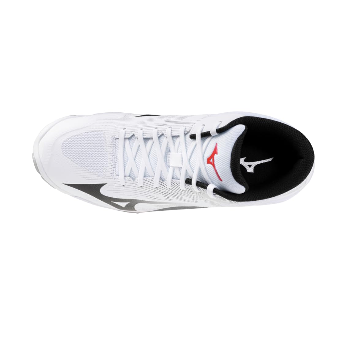 Mizuno Wave Lightning PRO Mid Chaussures de volley-ball Mid-Top blanc noir rouge léger PoWnCe