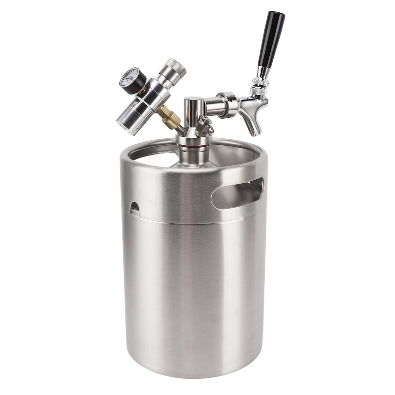 Dispensador de barril de cerveza de acero inoxidable de 5 litros con grifo ajustable, fácil de usar y distribuir la cerveza uniformemente, ideal para bares y uso doméstico