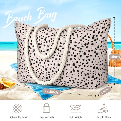 KPX Large Beach Bags Pool Bag, Zippered Beach Tote Bags, Cute Girls Oversized Swim GymBags for Travel,2