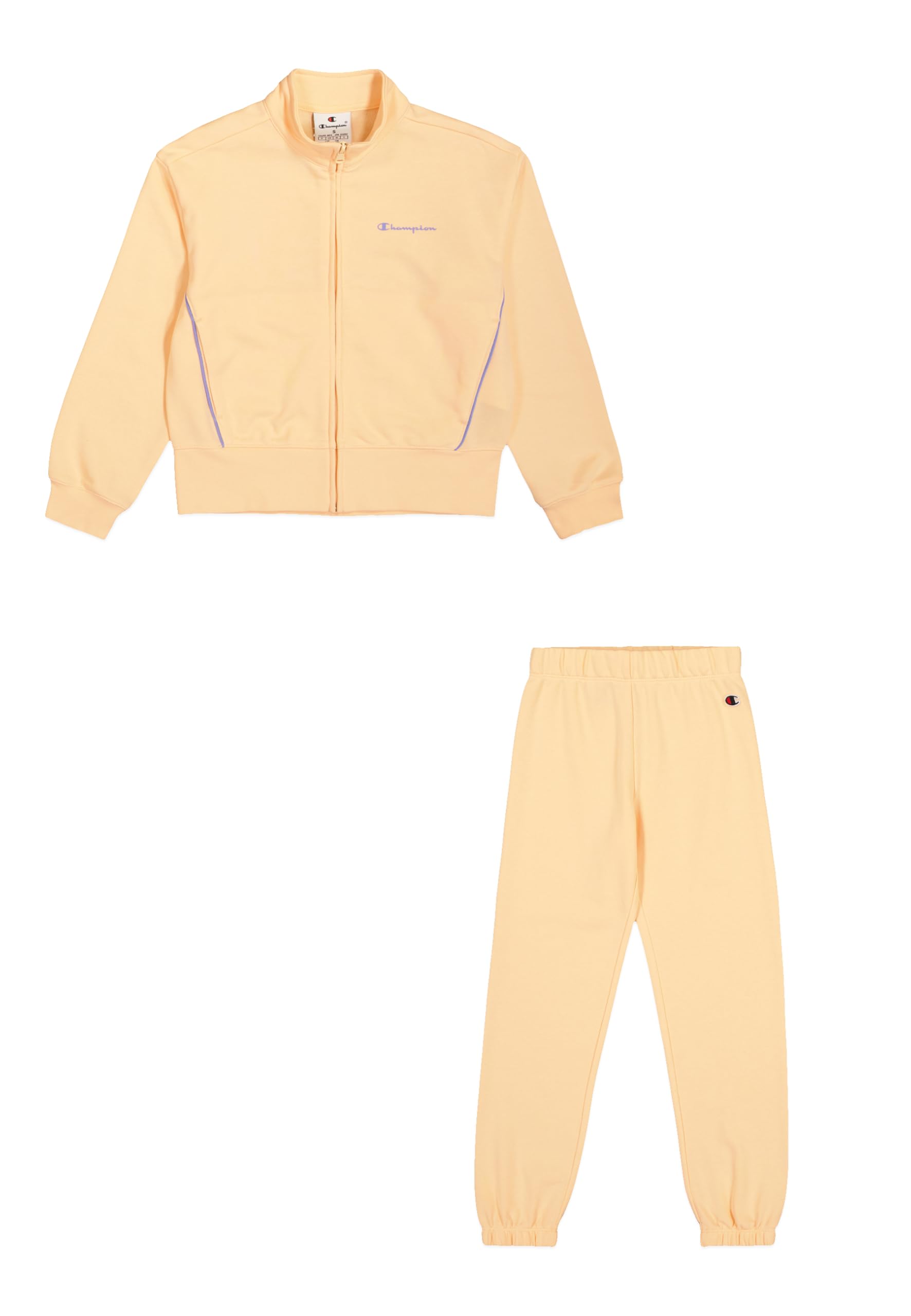 Champion Girl's Legacy Girl - Full Zip Sweatsuit Elastic Cuff, Pink (PS196), XS