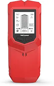 Detector de Espigão Parede 6 em 1 com Chip Microprocessador Display LCD HD e Alertas Áudio Multimodo para Espigões Madeira Metal Vigas Tubos Fios CA Ativos Ideal Projetos DIY Domésticos