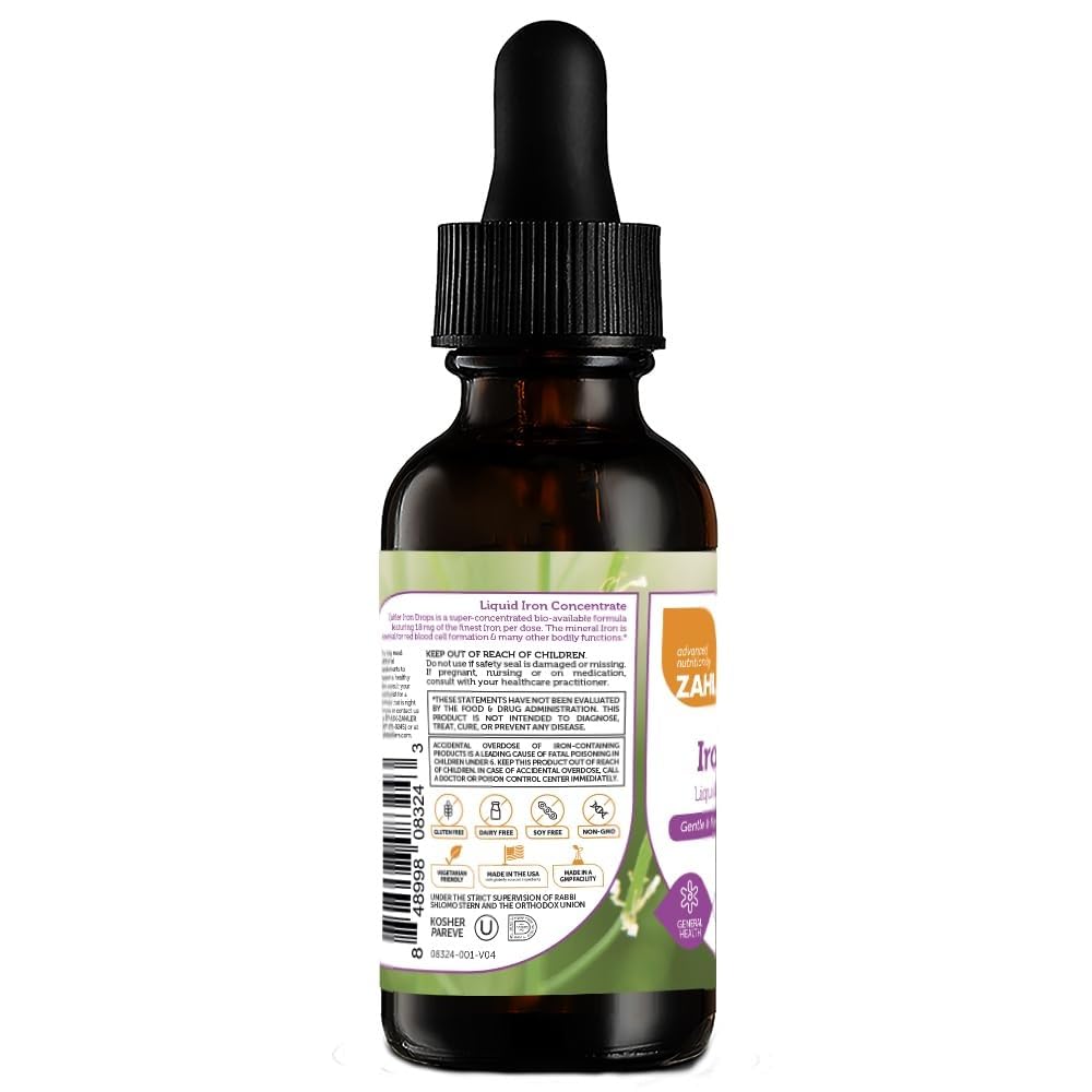 Zahler Iron Drops, Liquid Iron Concentrate, Gentle and Non-Constipating Iron Formula, 2 Fl OZ. — Amazon image 3