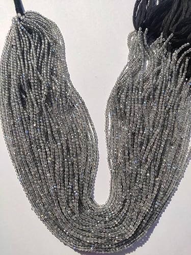 Labradorite naturelle : perles rondes facettées 2mm pour fabrication de bijoux - 5
