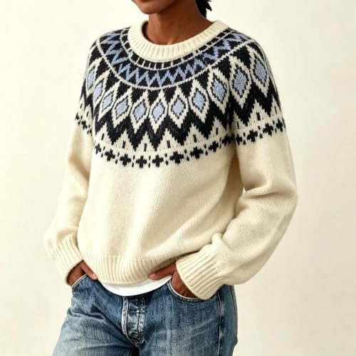 Women Knit Sweater Tops Long Sleeve Crew Neck Casual Pullover Fall Sweaters - image 3