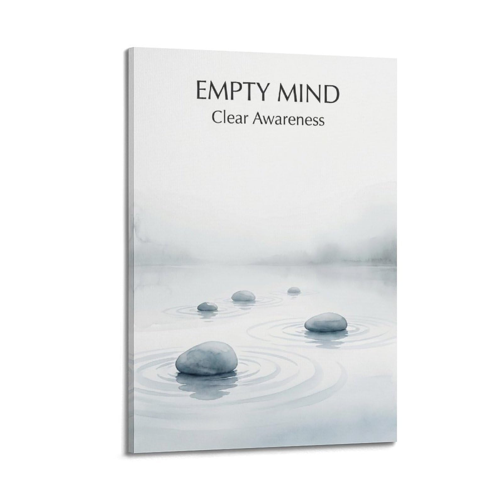 XKUGA Zen Water Poster Empty Mind Stones Ripple Healing Meditation Modern Decorative Canvas Prints - Ideal Wall Art for Family, Man Cave, Game Room, Boys & Girls Bedroom 12x18inch(30x45cm)