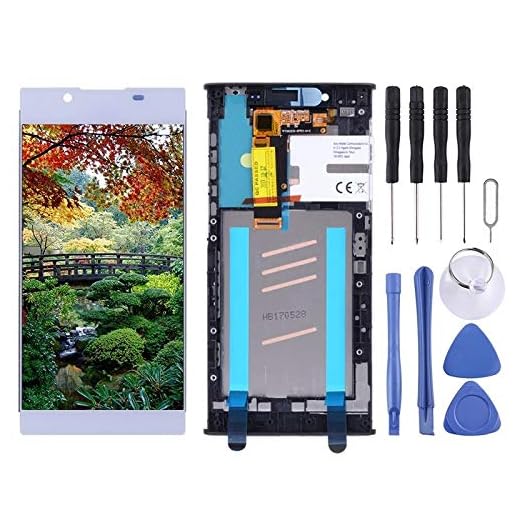 Ebogor för Byte av del LCD-skärm och digitizer Fullständig montering med ram för Sony Xperia L1 G3311 G3312 G3313 (Svart) (Color : Silver)