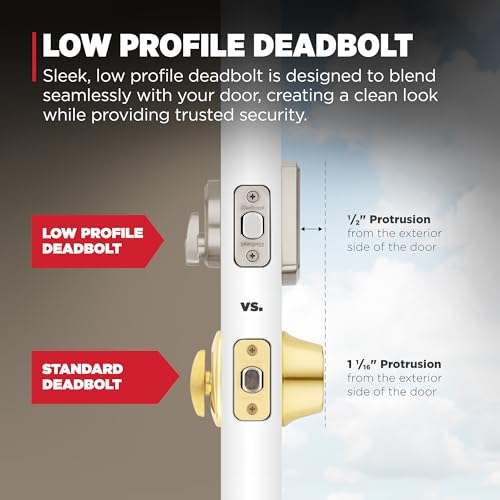 Image of Kwikset Brentford Front Door Lock Handle and Deadbolt Set, Entry Handleset with Sedona Reversible Lever, Satin Nickel, Pick Resistant SmartKey Rekey Deadbolt Security, with Microban Protection