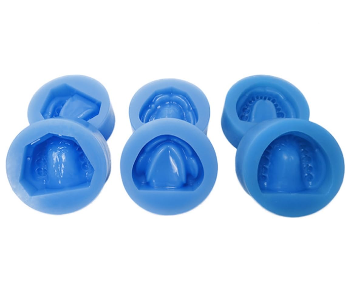 Set di 2 stampi for modelli in gesso dentale, base in gomma siliconica morbida, strumenti da laboratorio, denti interi