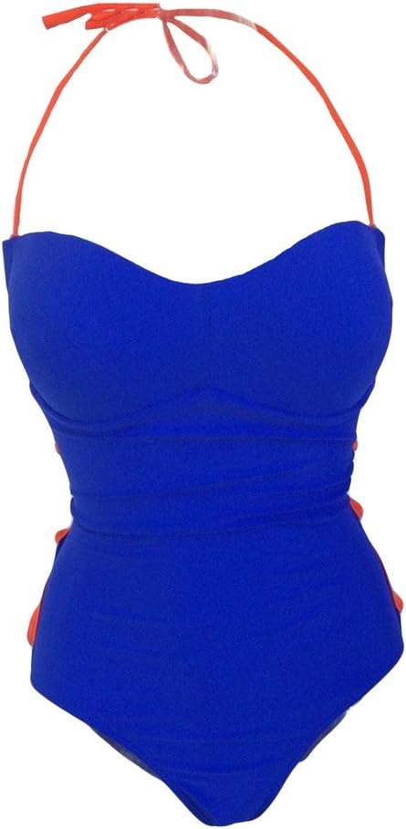 Bestgift Women's Padded Push-Up Hollow Backless Stretch Swimwear Monokinis Royal Blue S